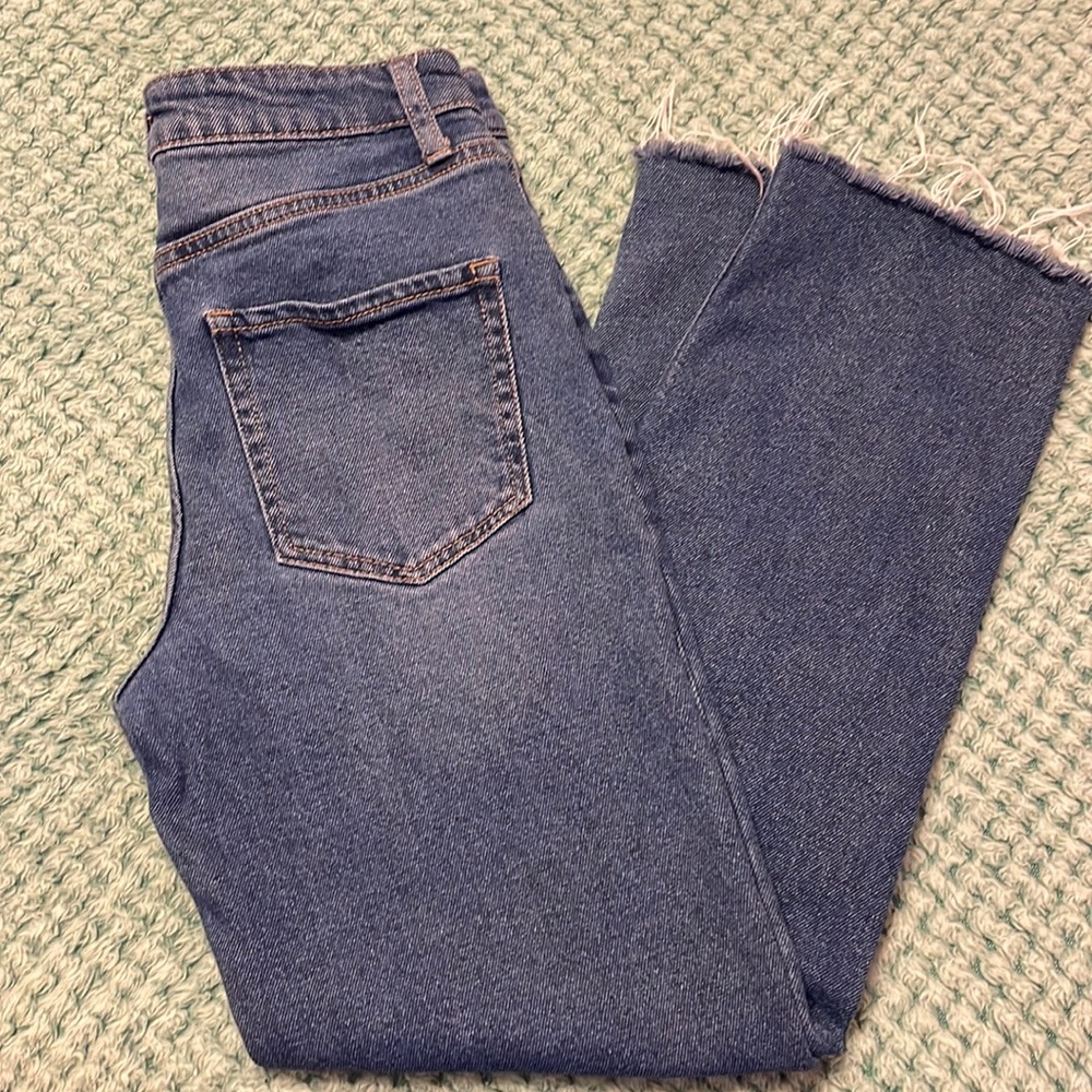 High Rise Straight Ankle Jeans
